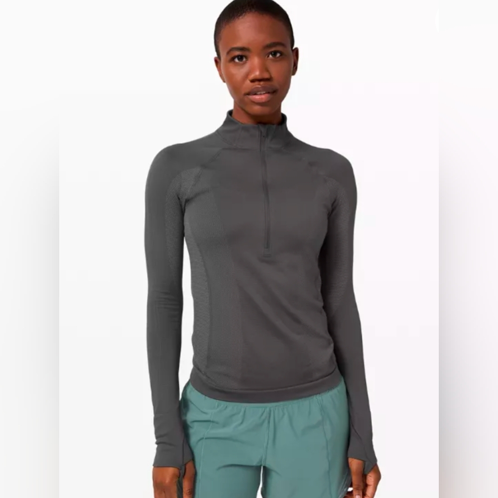 Lululemon Size 8 For the Chill of It 1/2 Zip Long Sleeve Performance Top Workout